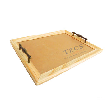 Acrylic Base Tray with Natural Wood Border